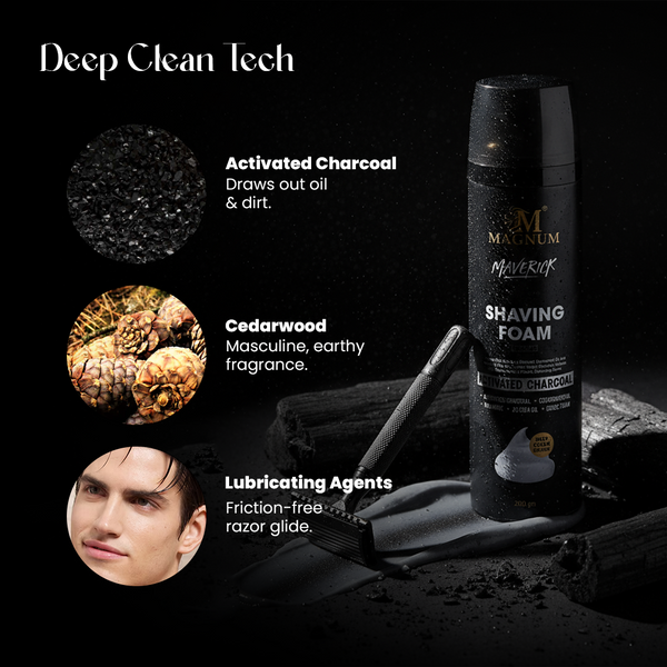 Magnum Maverick Activated Charcoal Shave Foam